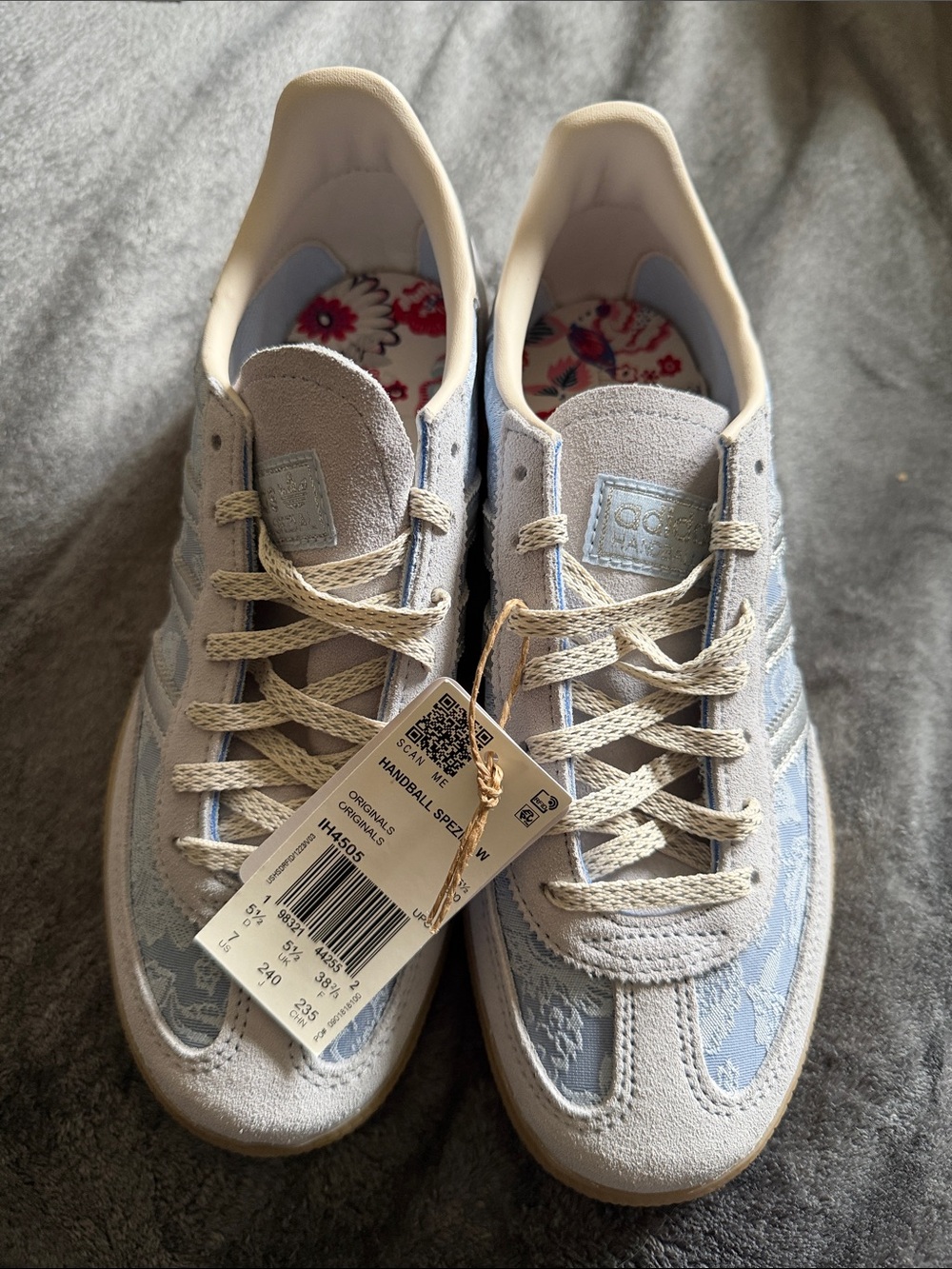 adidas Women's Handball Spezial Sneakers - Light Blue and Cream
